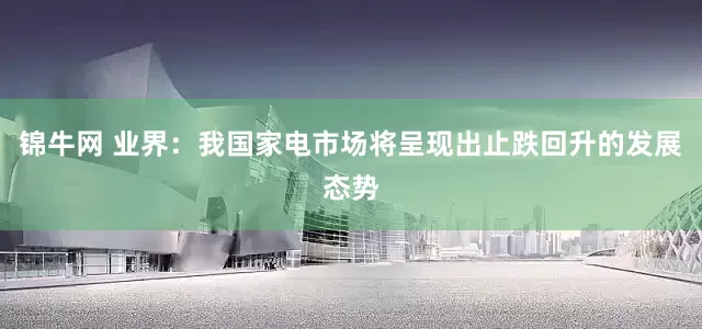 锦牛网 业界：我国家电市场将呈现出止跌回升的发展态势