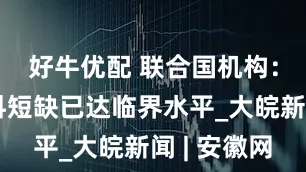 好牛优配 联合国机构：加沙燃料短缺已达临界水平_大皖新闻 | 安徽网