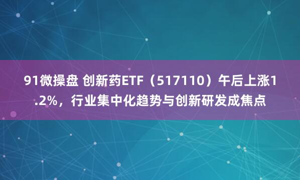91微操盘 创新药ETF（517110）午后上涨1.2%，行业集中化趋势与创新研发成焦点