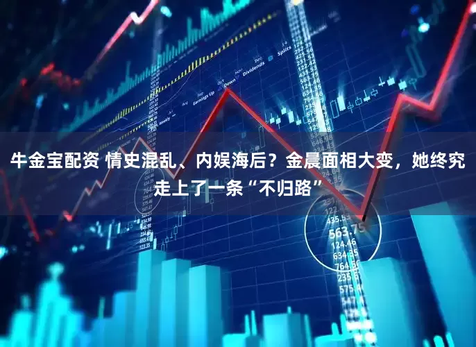 牛金宝配资 情史混乱、内娱海后?金晨面相大变,她终究走上了一条“不归路”